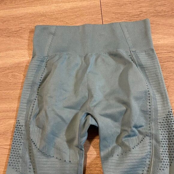 sekermaet blue/teal nylon/spandex cut out athletic leggings size small - Picture 4 of 8